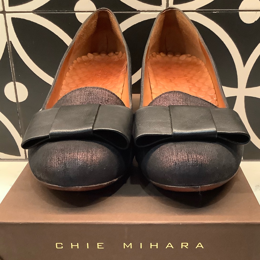 Chie Mihara Naiara Testa Black/Brown Low Heel Pump Eu 39.5/Fits 8.5-9 Best Euc